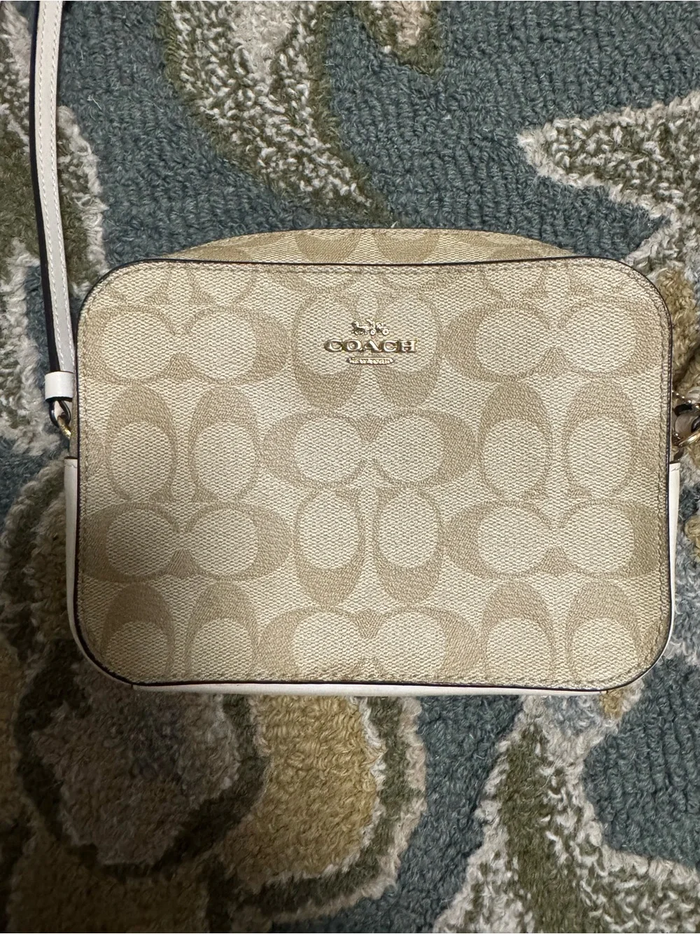 COACH Signature Canvas Crossbody Bag in Beige